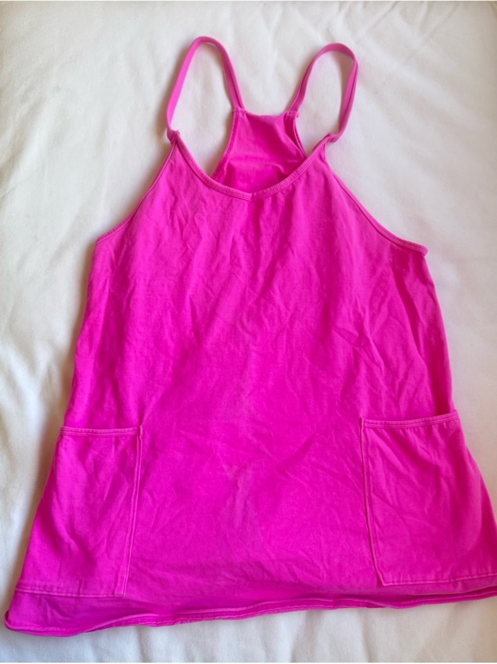 FP Movement by Free People Hot Pink Racerback Tank with Front Pockets